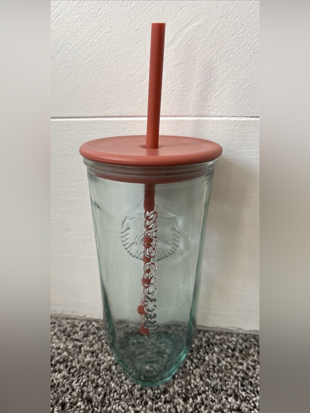 Starbucks 2024 Terracotta Brown Recycled Triangle Glass Cold Cup Limited Edition - Picture 3 of 7